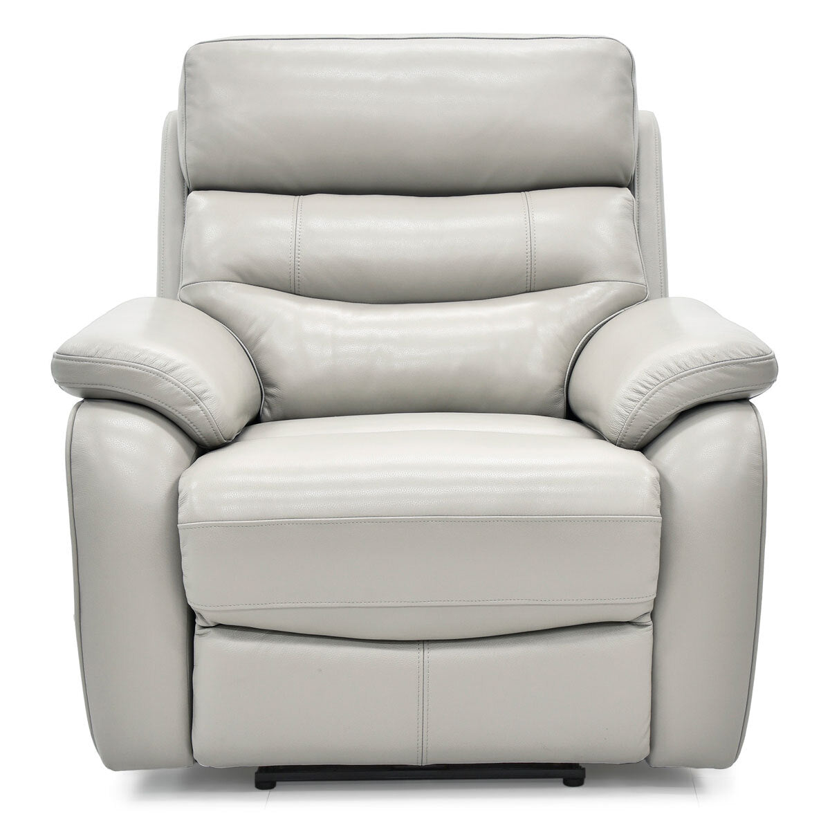 Fletcher Leather Power Recliner Chair Light Grey Electric Sofa Armchair Seat"