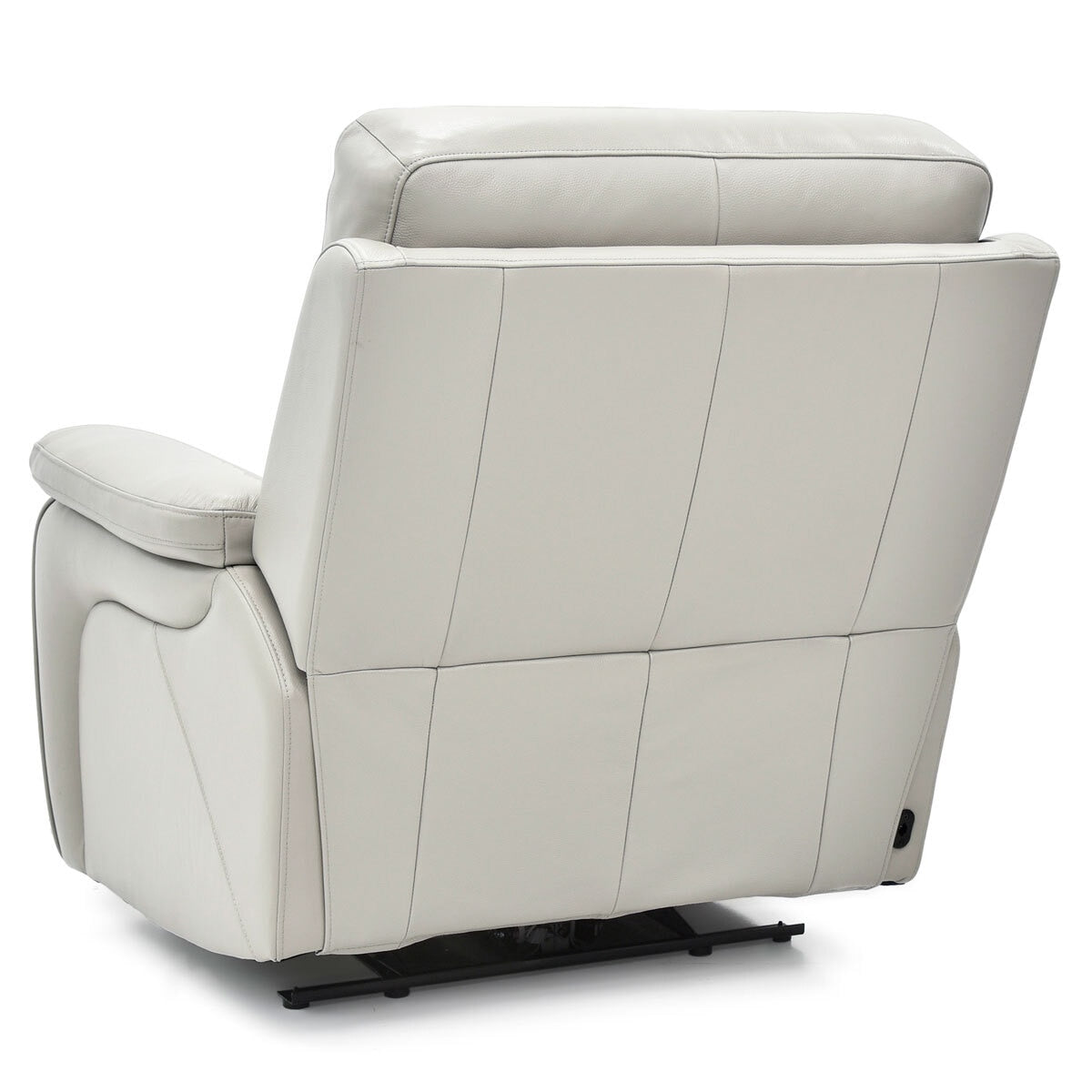 Fletcher Leather Power Recliner Chair Light Grey Electric Sofa Armchair Seat"