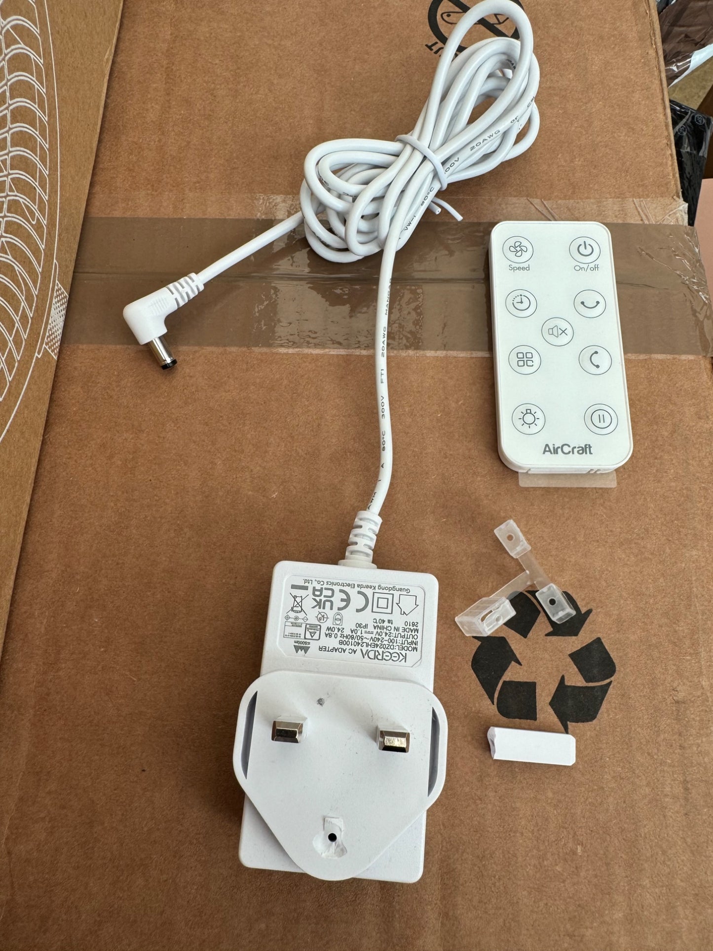 AirCraft Lume Midi Table Fan Remote LED Quiet 12 Speed Air Circulator White