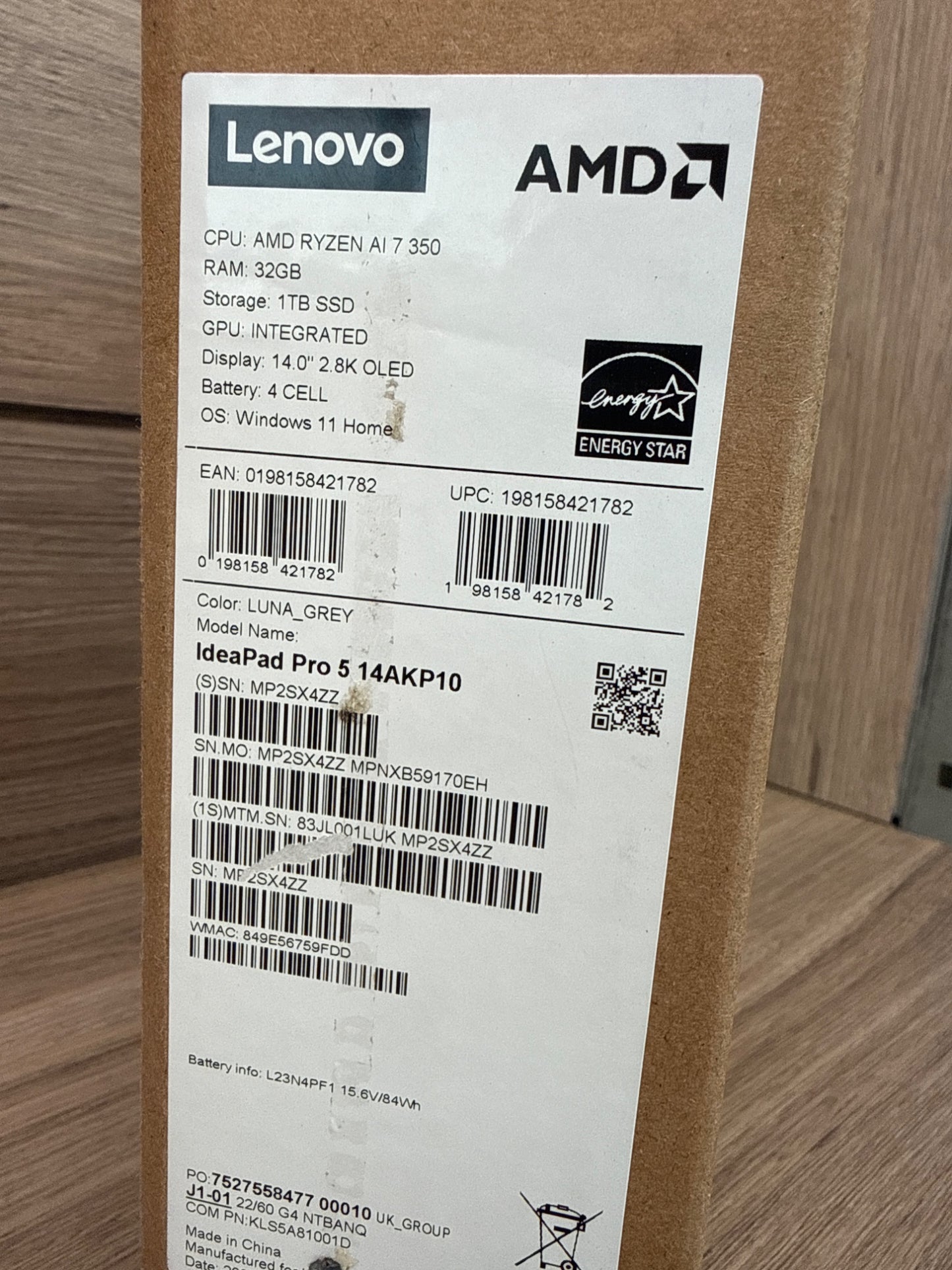 Lenovo IdeaPad Pro 5 AMD Ryzen AI 7 32GB 1TB 14" OLED Laptop Notebook Grey