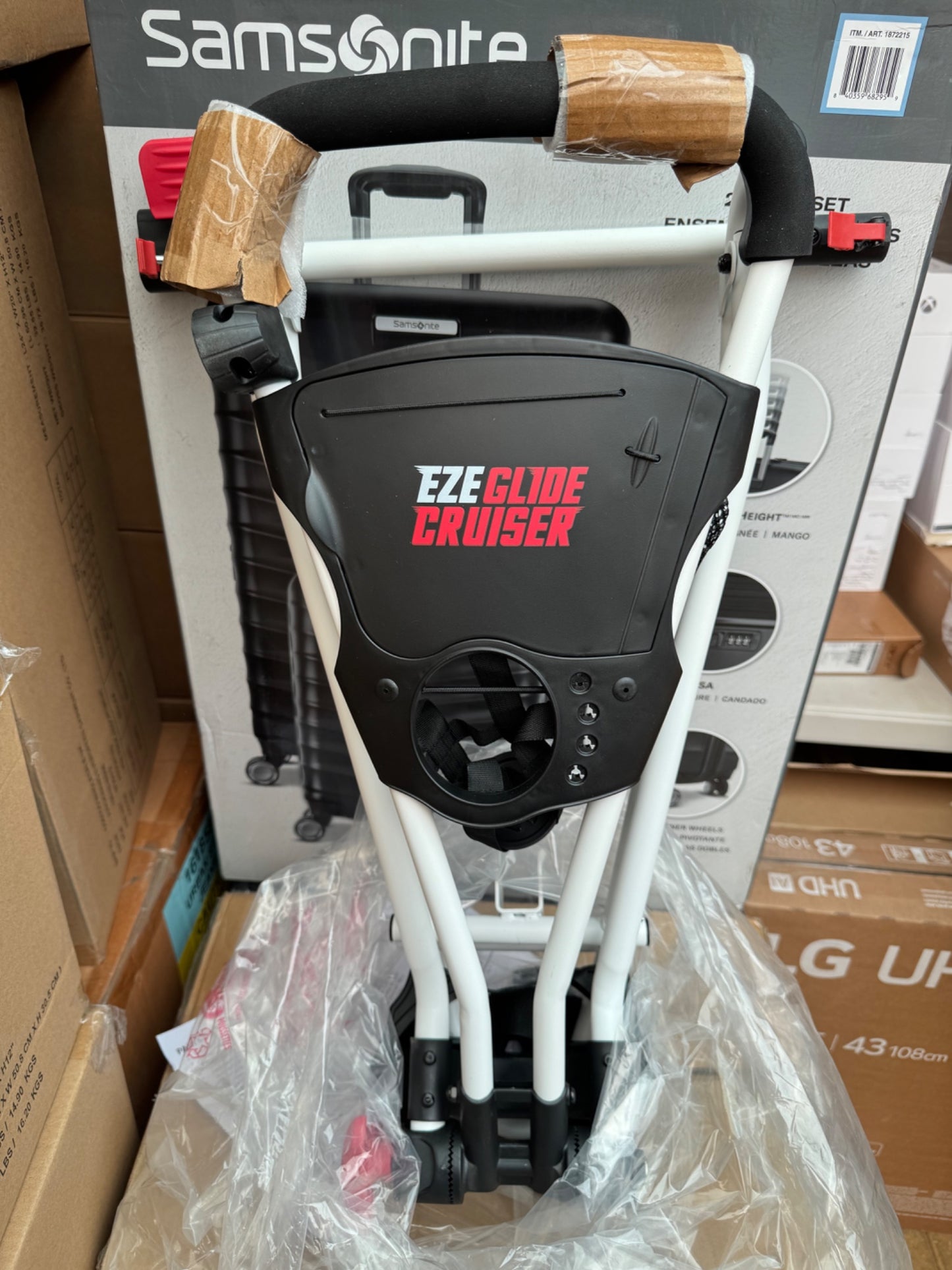 Eze Glide Cruiser Push Golf Trolley Soft Grip Foldable Durable White