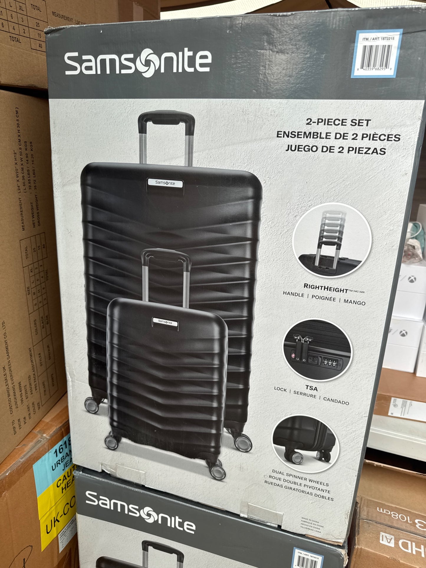 Samsonite Precision DLX Hardside 2 Piece Spinner Luggage Set Black
