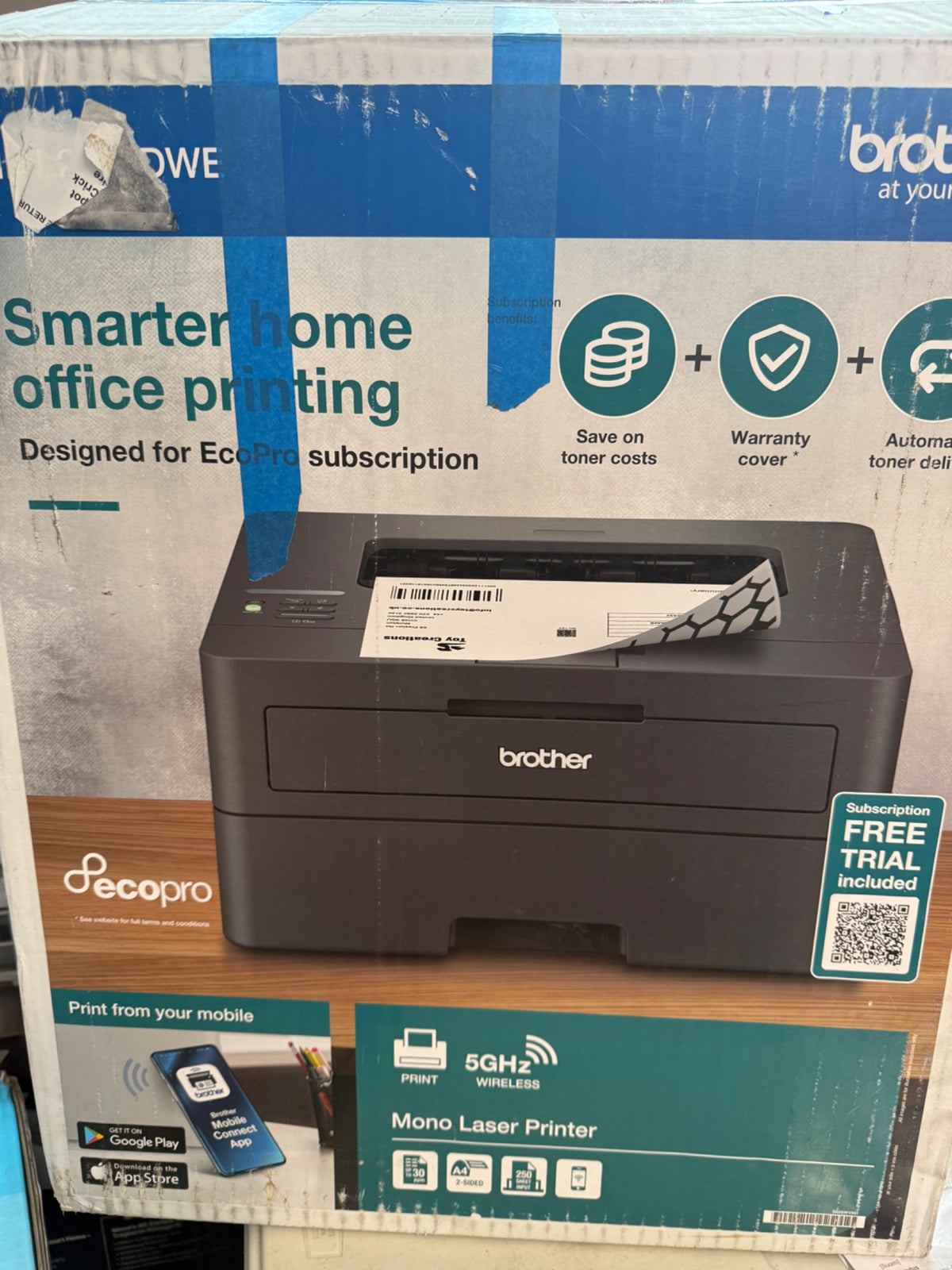 Brother HL-L2400DWE Mono Laser Printer Wireless Duplex 30ppm 5GHz Wi-Fi USB