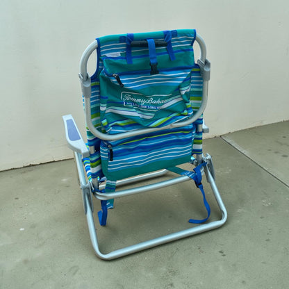 Tommy Bahama Backpack Beach Chair Aluminium 5-Position Reclining Blue Polyester