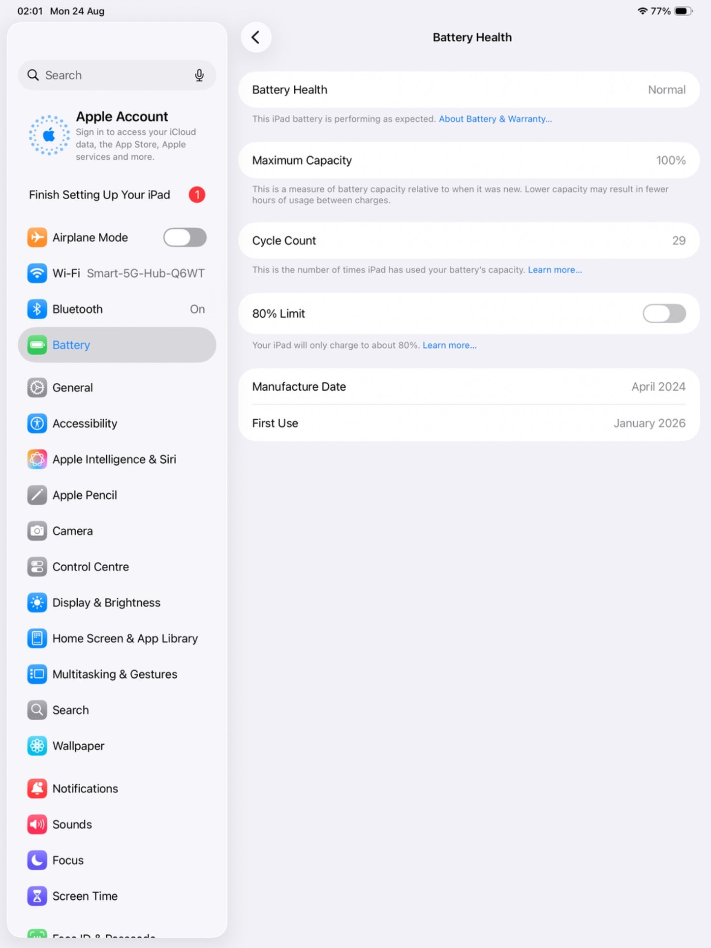 Apple iPad Pro 13" M4 2024 7th Gen 1TB WiFi 6E Silver Tablet MVX73NF/A