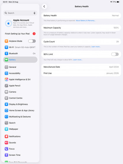 Apple iPad Pro 13" M4 2024 7th Gen 1TB WiFi 6E Silver Tablet MVX73NF/A