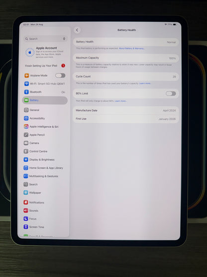Apple iPad Pro 13" M4 2024 7th Gen 1TB WiFi 6E Silver Tablet MVX73NF/A