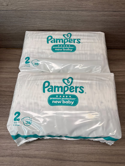 Pampers New Baby Nappies Size 2 Jumbo+ 76 Pack Soft Stretchy Wings Newborn