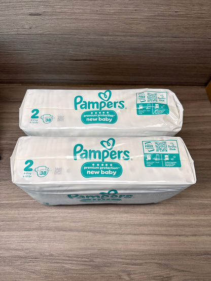 Pampers New Baby Nappies Size 2 Jumbo+ 76 Pack Soft Stretchy Wings Newborn