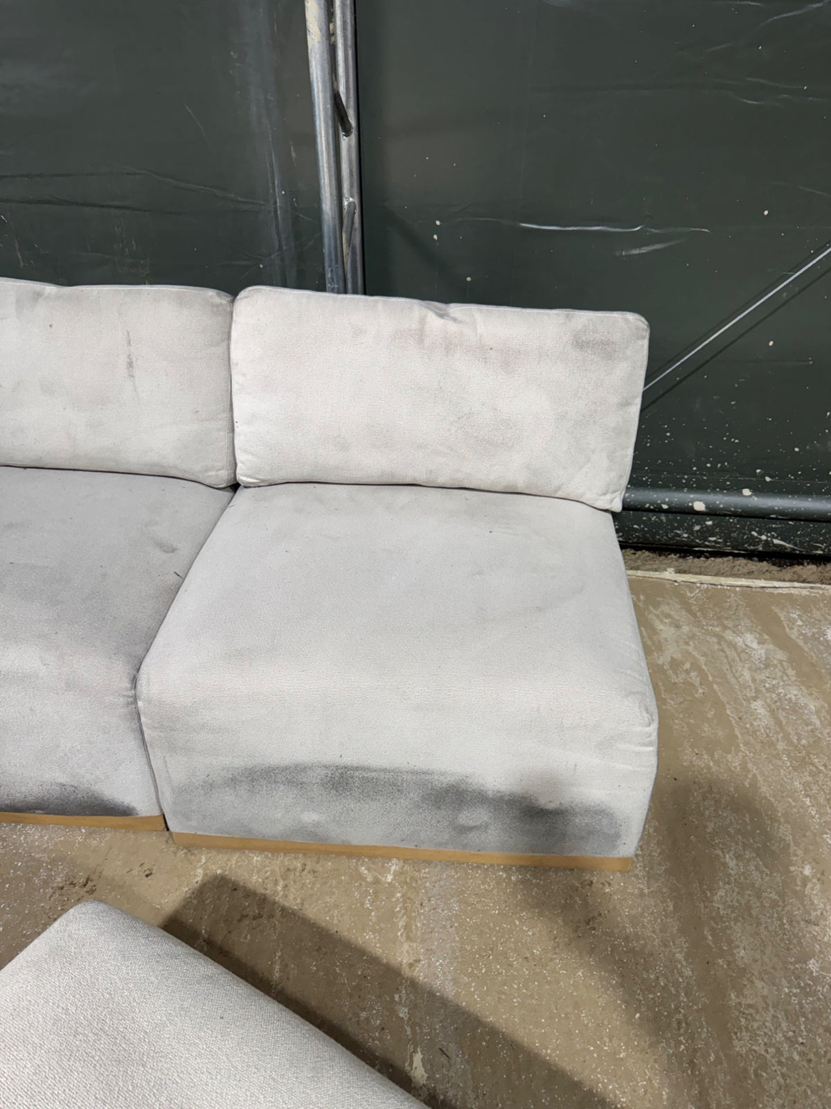 Henredon Murphy Cream 6pc Modular Fabric Corner Sofa Set Ottoman Lounge