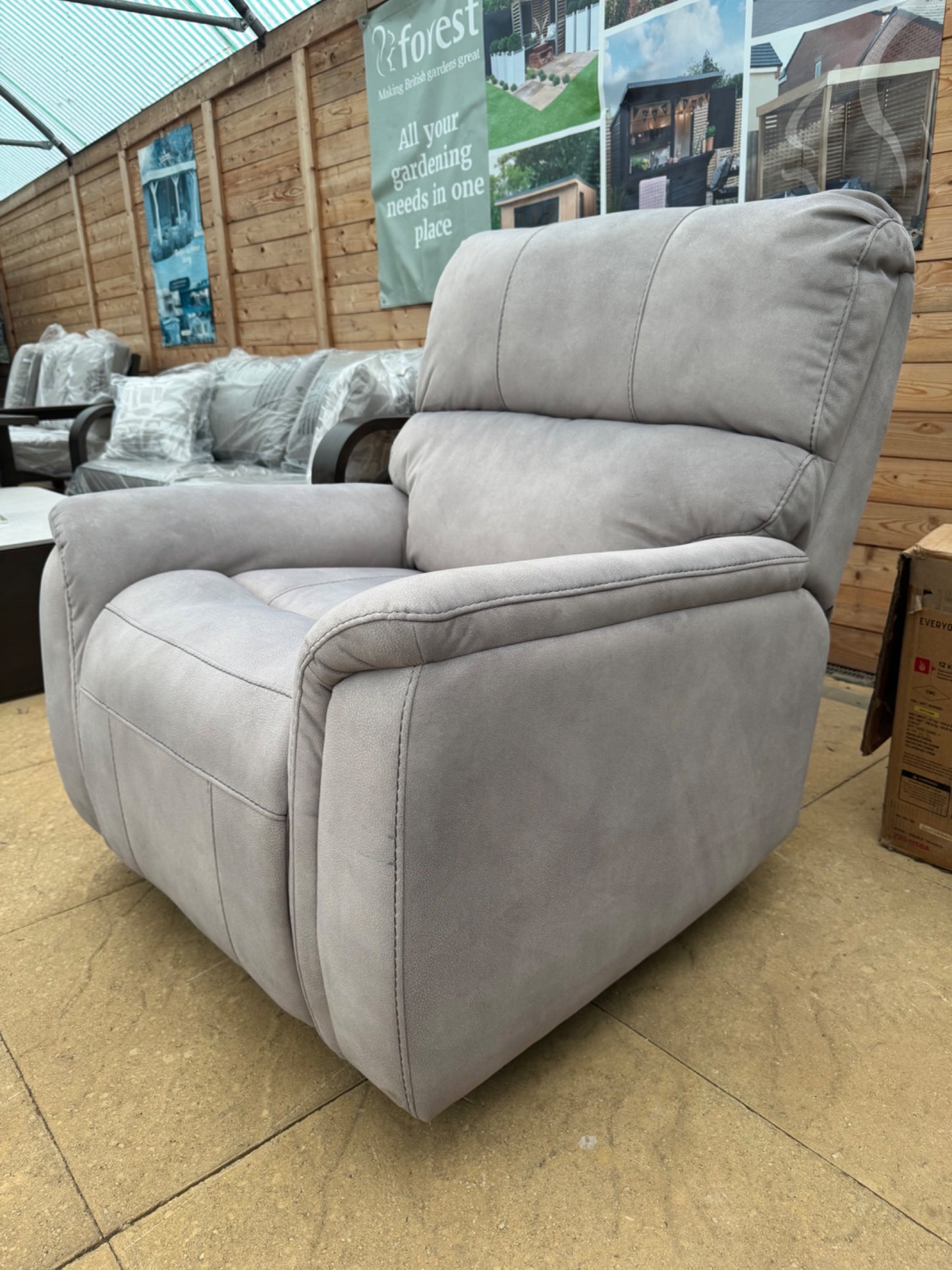 True Innovations Hayden Beige Fabric Manual Recliner Armchair Rocker Chair