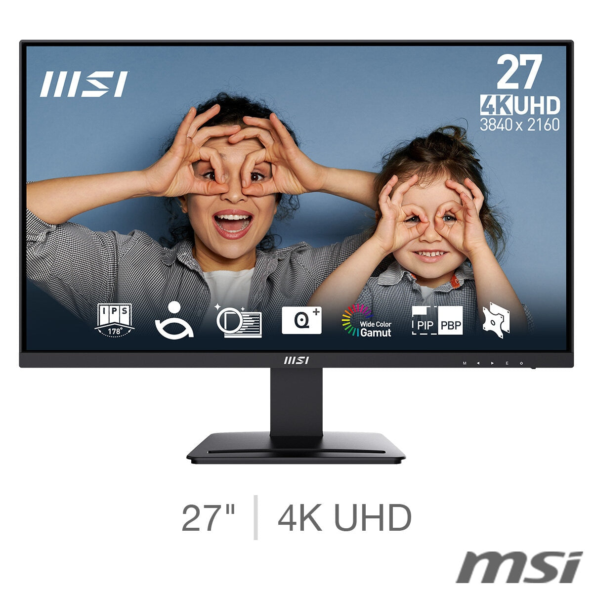 MSI MP273U Pro 27" 4K UHD IPS Monitor 3840x2160 65Hz 4ms DisplayPort Black