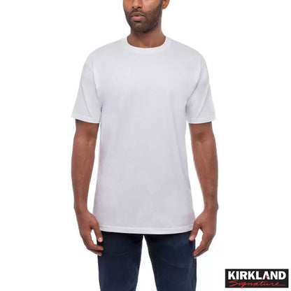 Kirkland Signature Men's White Crewneck Cotton T-Shirts 6 Pack Medium Multipack