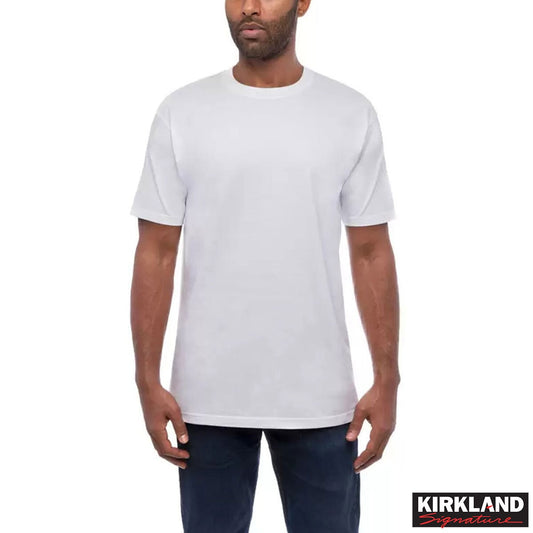 Kirkland Signature Men's White Crewneck Cotton T-Shirts 6 Pack Medium Multipack
