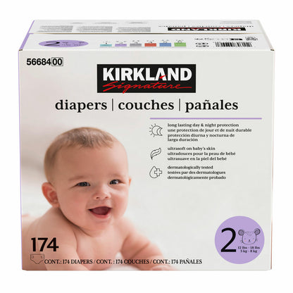 Kirkland Signature Nappies Size 2 5-8kg Hypoallergenic 174 Pack Bulk Buy