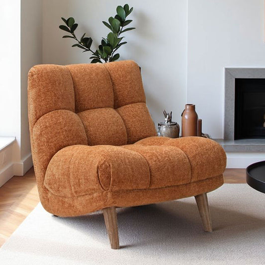 Winslow Fabric Accent Armchair Brown Living Room Foam Seat