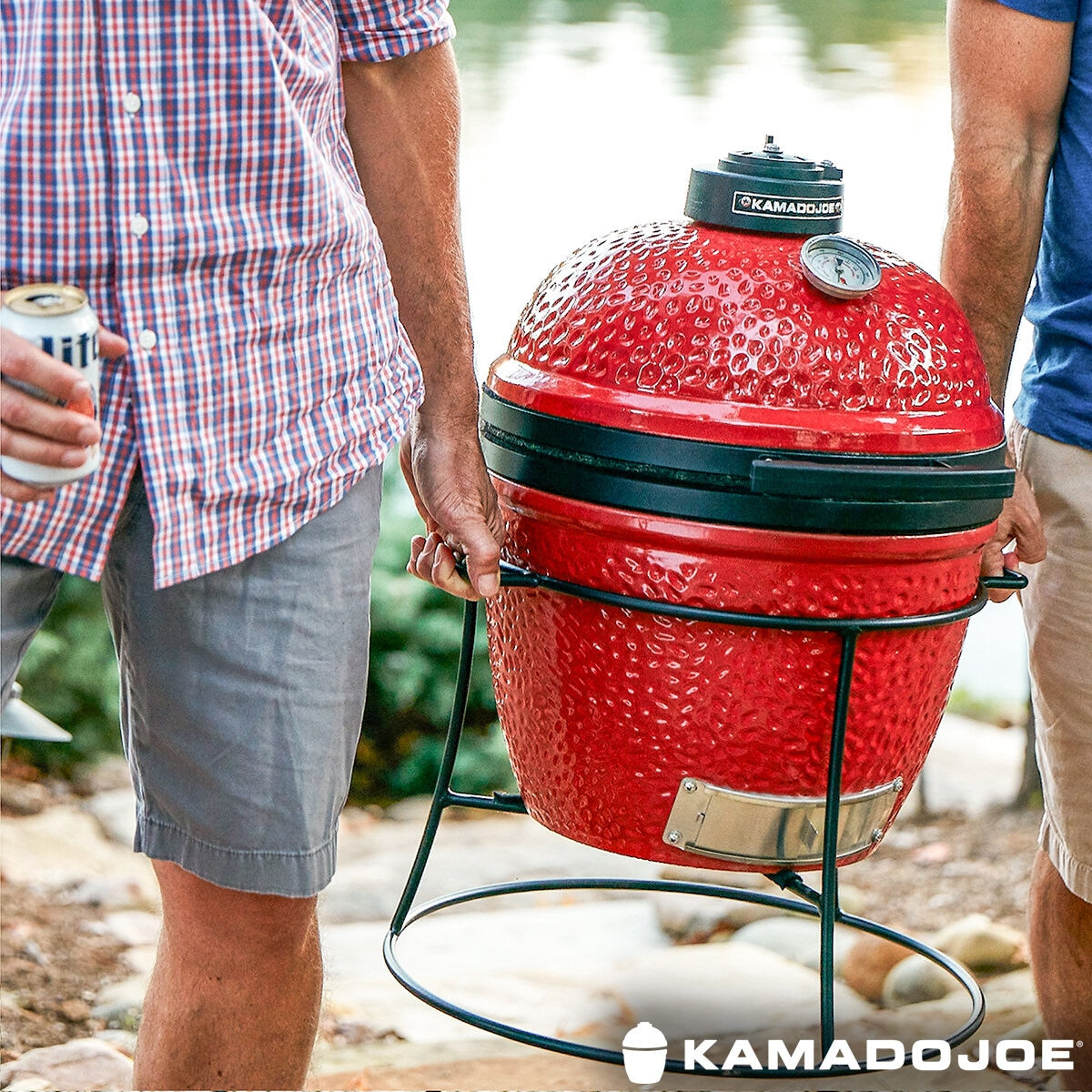 Kamado Joe Junior 13.5" Ceramic Charcoal BBQ Barbecue Grill Red With Cover