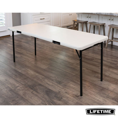 Lifetime 6ft Fold-In-Half Commercial Grade Folding Table Cream Outdoor 8 Seat