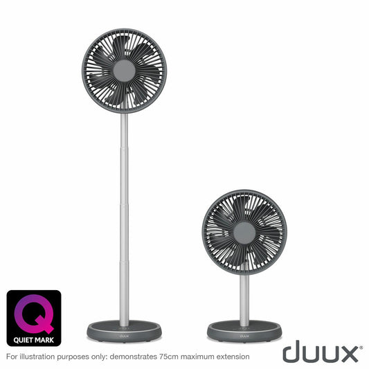Duux Rize Pedestal Fan DXCF90UK 4 Speed Oscillating Floor Table Charcoal