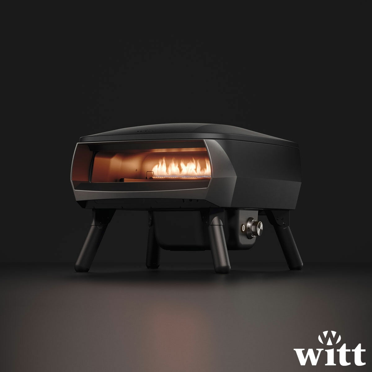 Witt Piccolo Rotante Gas Outdoor Pizza Oven 13" 500°C 5 Piece Bundle Black