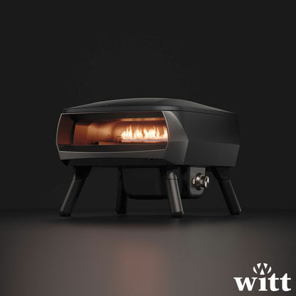 Witt Piccolo Rotante Gas Outdoor Pizza Oven 13" 500°C 5 Piece Bundle Black
