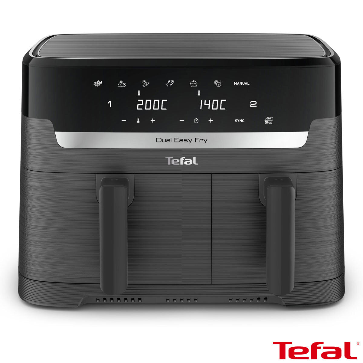 Tefal Easy Fry Essential Dual Drawer Air Fryer EY901HG 8.3L Family 7 Functions