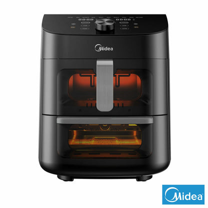 Midea Dual Basket Air Fryer 11L MAF112B0BPKW 1700W 10 Presets LED Black