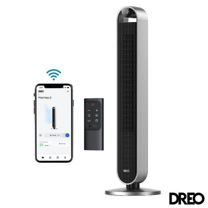 Dreo Pilot Max Smart Tower Fan DR-HTF004S Silver WiFi 12 Speed Oscillating
