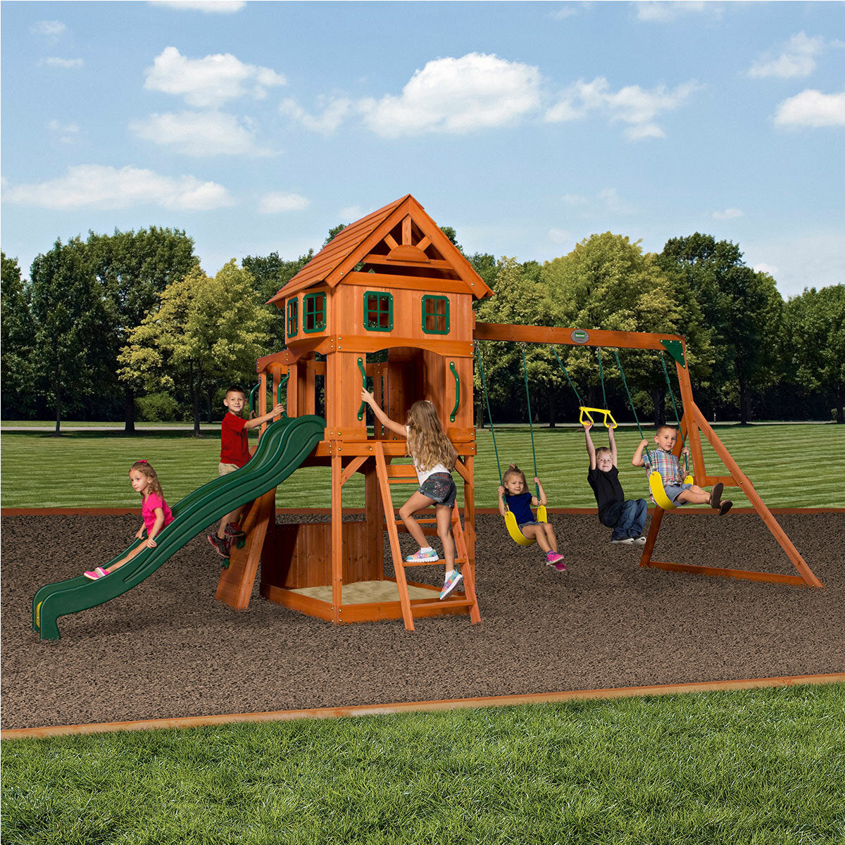 Backyard Discovery Atlantis Swingset Playcentre (3-10 Years), 150 kg, Brown