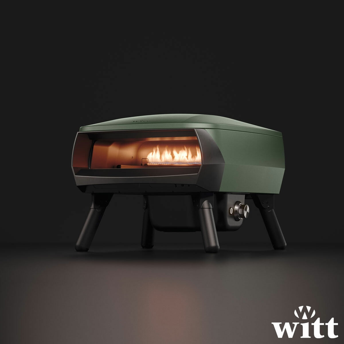 Witt Piccolo Rotante Gas Pizza Oven 13" Green Bundle 5 Piece 500°C Outdoor