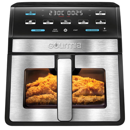 Gourmia 7.6L Digital Air Fryer Window Light 7 Preset 230°C Nonstick Black