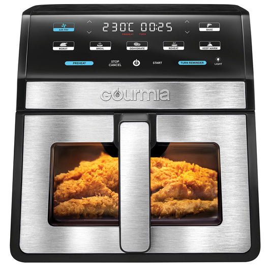 Gourmia 7.6L Digital Air Fryer Window Light 7 Preset 230°C Nonstick Black