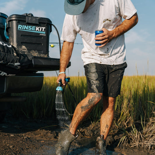 RinseKit Pro Portable Shower 13.2L Battery Powered 50 PSI 5 Spray Settings