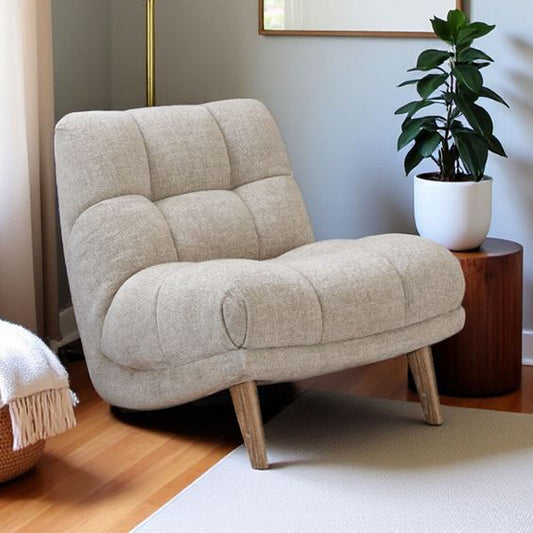 Winslow Beige Fabric Accent Chair Hardwood Legs Living Room Prospera Home