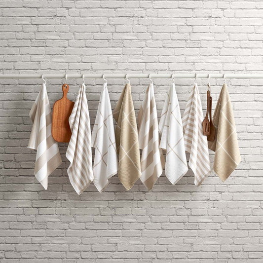 Caro Home Blue Kitchen Towels 8 Pack 100% Cotton 350GSM 45x71cm Tea Towel Set