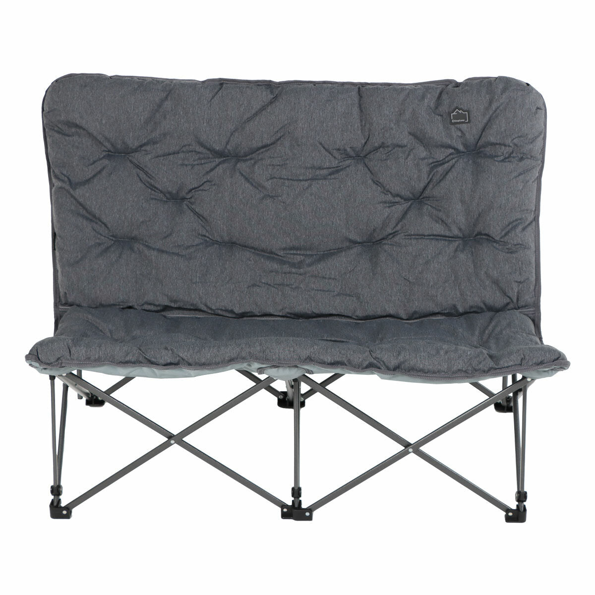 KingCamp Double Camping Chair Oversized Padded Steel FY26 Grey Oxford Bag