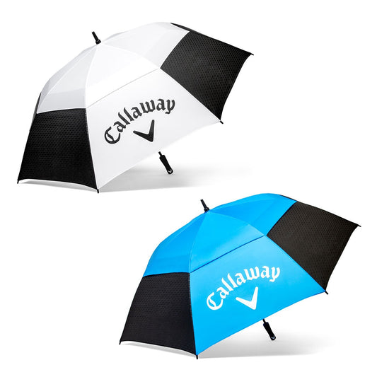 Callaway 62" Vented Golf Umbrella Auto Open UPF50+ Fiberglass Blue White 2 Pack