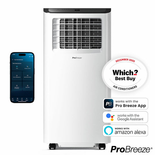 Pro Breeze 9000 BTU 3-in-1 Smart Portable Air Conditioner WiFi White 960W