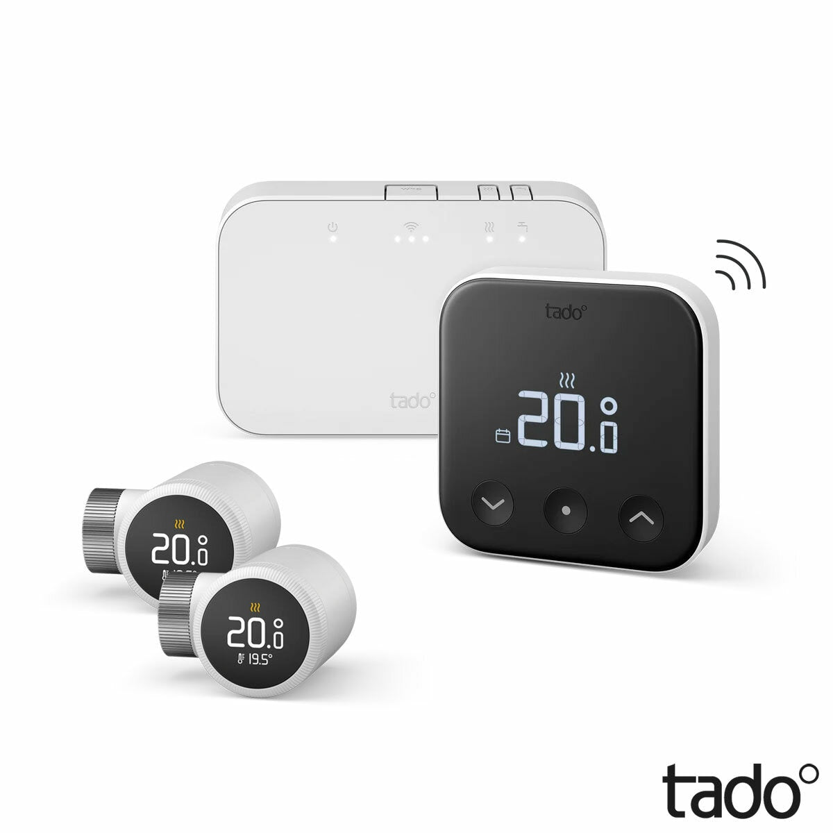Tado Wireless Smart Thermostat Starter Kit & 2x Radiator Valves TRV White