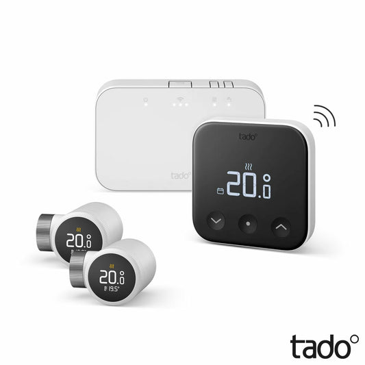 Tado Wireless Smart Thermostat Starter Kit & 2x Radiator Valves TRV White