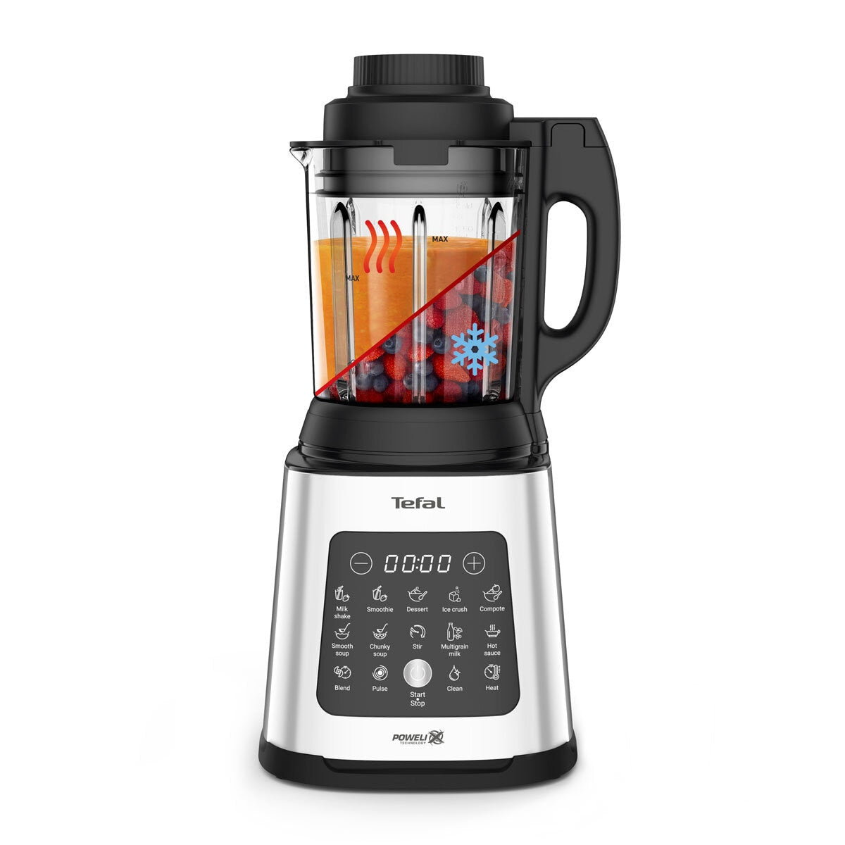 Tefal BlendForce 2 Glass Blender Soup Maker 1400W Silver BL83SD65 10 Programs