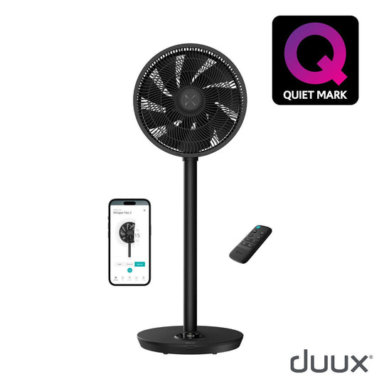 Duux Whisper Flex 2 Smart Pedestal Fan DXCF70UK 30 Speed Black Oscillating