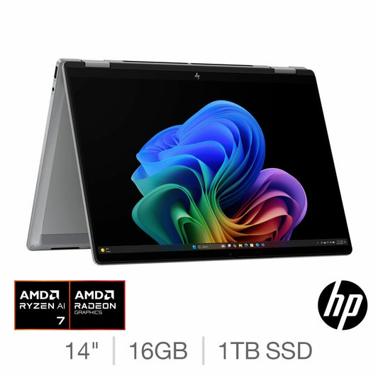 HP Omnibook X 14" 2-in-1 Convertible Laptop AMD Ryzen AI 7 16GB 1TB SSD Grey