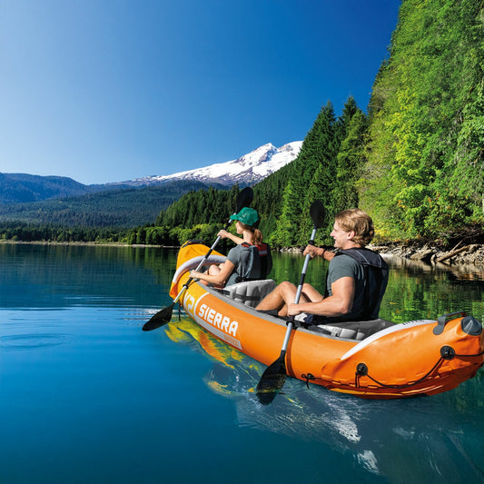 Intex Sierra K2 2 Person Inflatable Kayak Set Paddles Pump Carry Bag