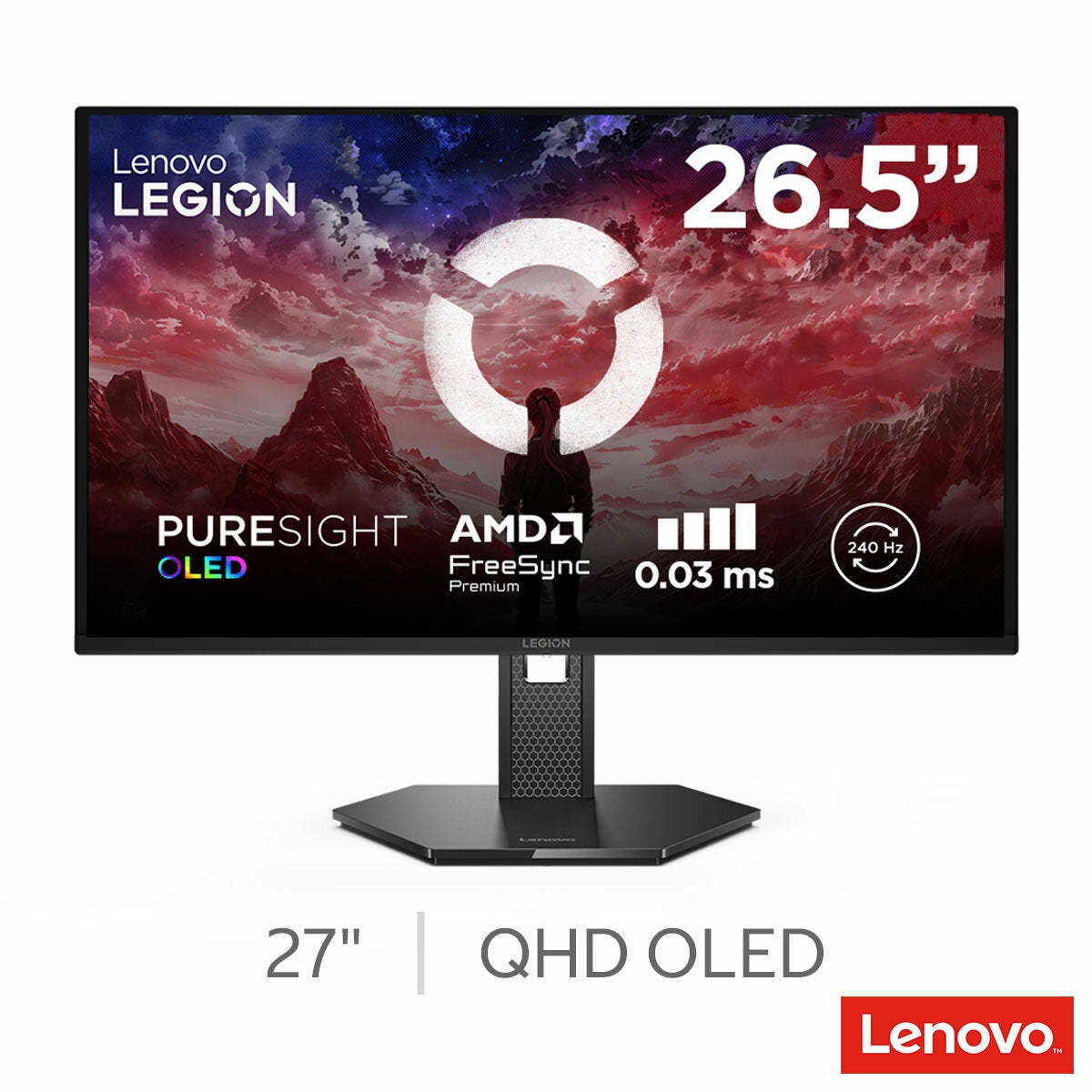 Lenovo Legion 27Q-10 QD-OLED Gaming Monitor 27" 240Hz QHD 2560x1440 Black
