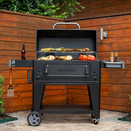 Masterbuilt 36" Charcoal BBQ Grill Wagon FY27 930in² 3 Heat Zone Black Steel