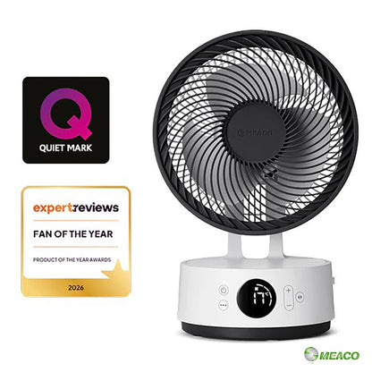 Meaco Sefte 8" Rechargeable Desktop Air Circulator Fan Cordless 12 Speed White