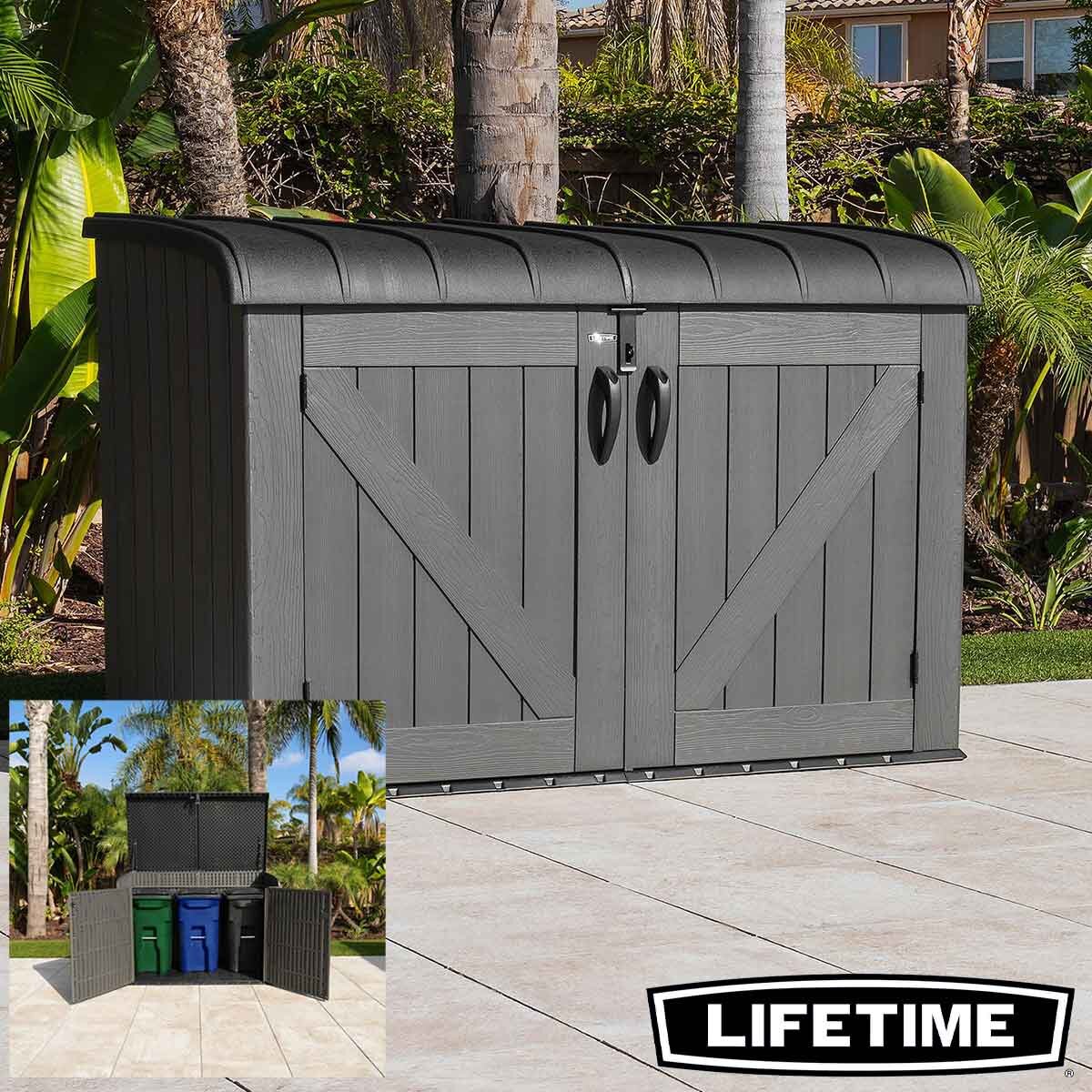 Lifetime Horizontal Storage Shed 60464E Grey 2190L Outdoor Garden Plastic