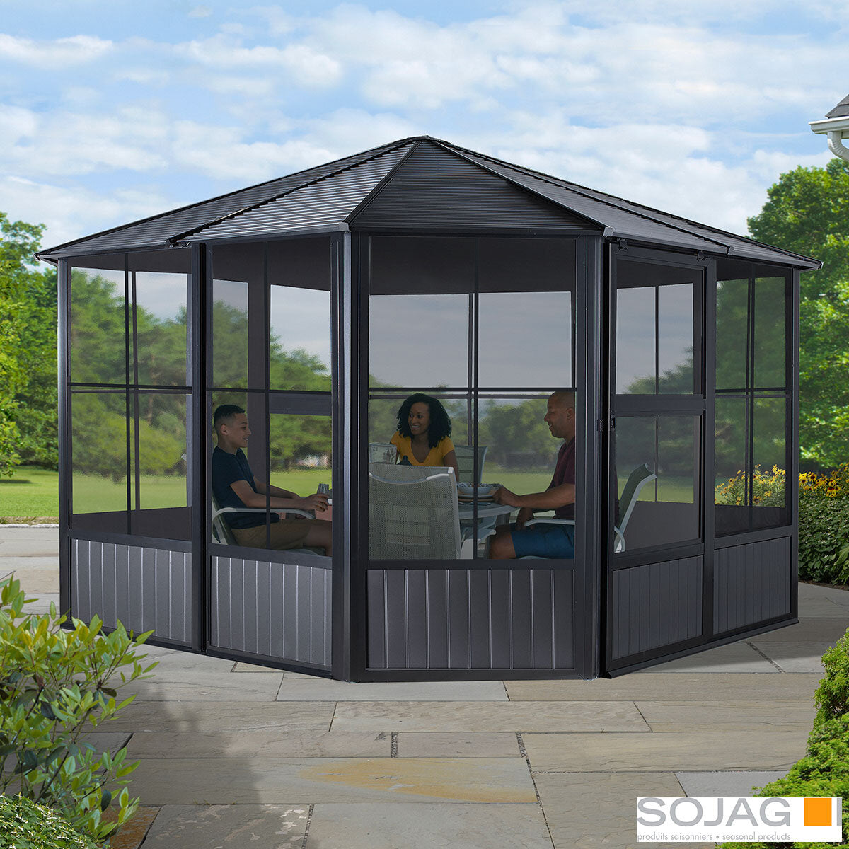 Sojag Charleston 12ft x 12ft (3.67 x 3.67m) Aluminium Frame Solarium With Galvan
