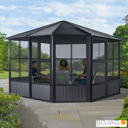 Sojag Charleston 12ft x 12ft (3.67 x 3.67m) Aluminium Frame Solarium With Galvan